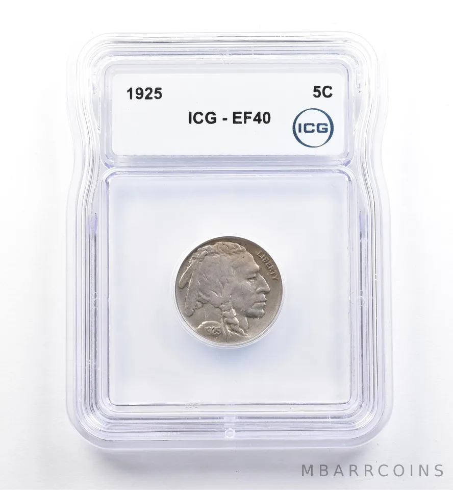 1925 Indian Head Buffalo Nickel EF40 ICG *9939