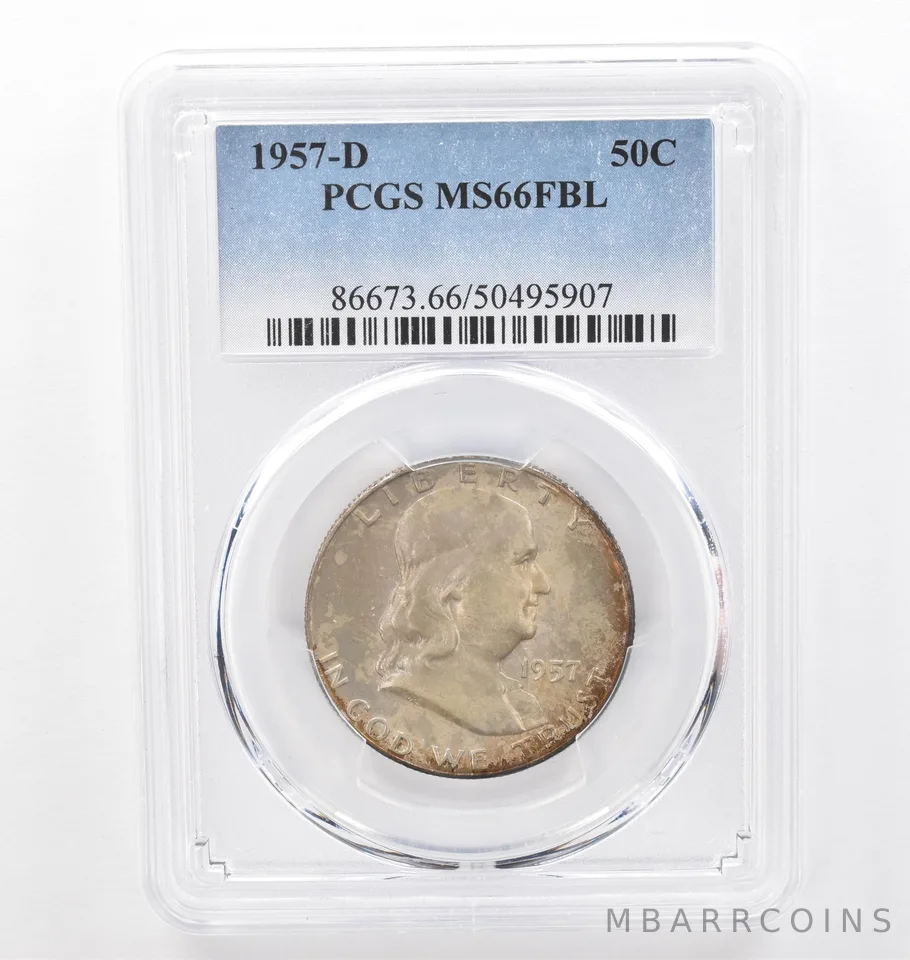 1957-D Franklin Half Dollar MS66 FBL PCGS Beautiful Tone *6220