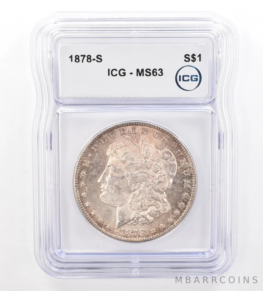 1878-S Morgan Silver Dollar MS63 ICG Beautiful Tone *7347