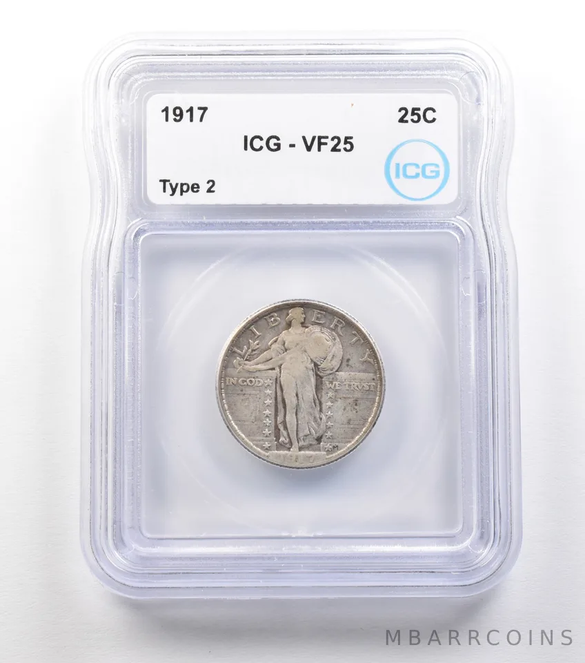 1917 Standing Liberty Quarter Type 2 VF25 ICG *1513
