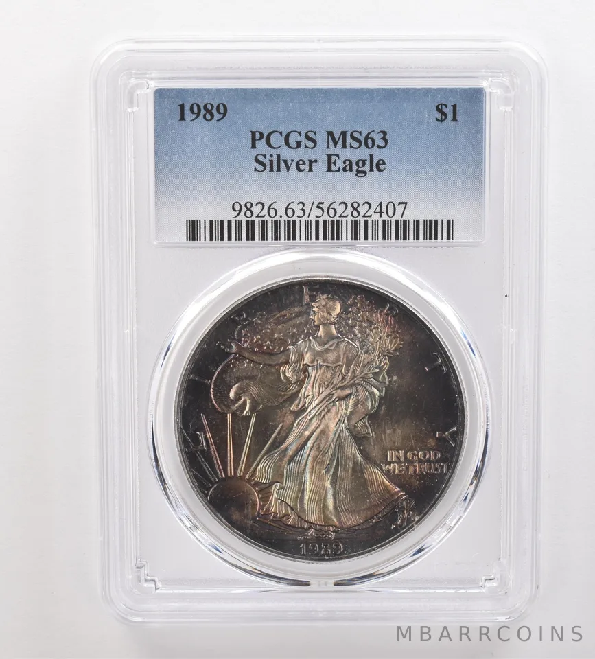 1989 American Silver Eagle MS63 PCGS Beautiful Tone *3250