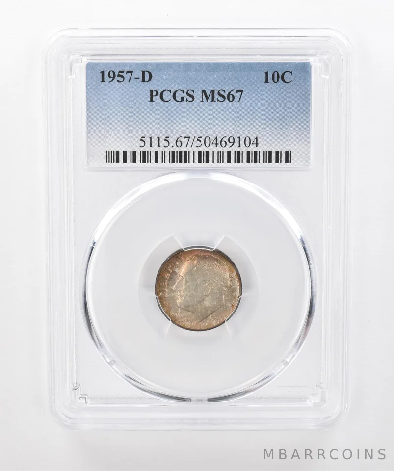 1957-D Roosevelt Dime MS67 PCGS Beautiful Tone *1427