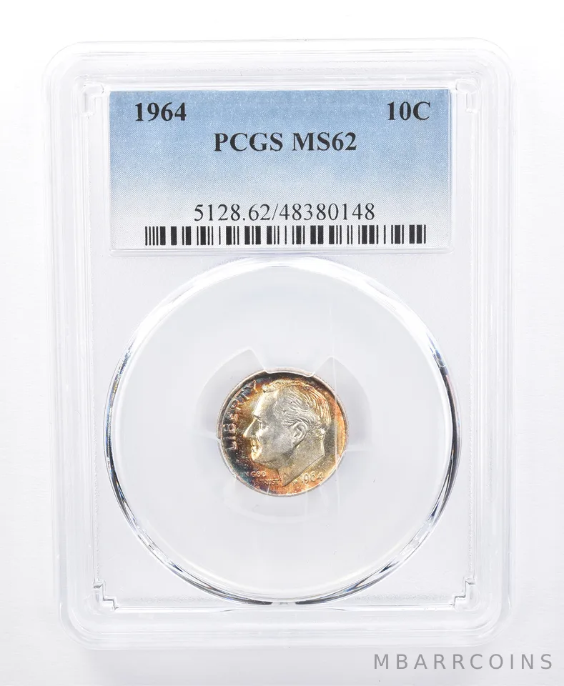 1964 Roosevelt Dime MS62 PCGS Beautiful Tone *8700