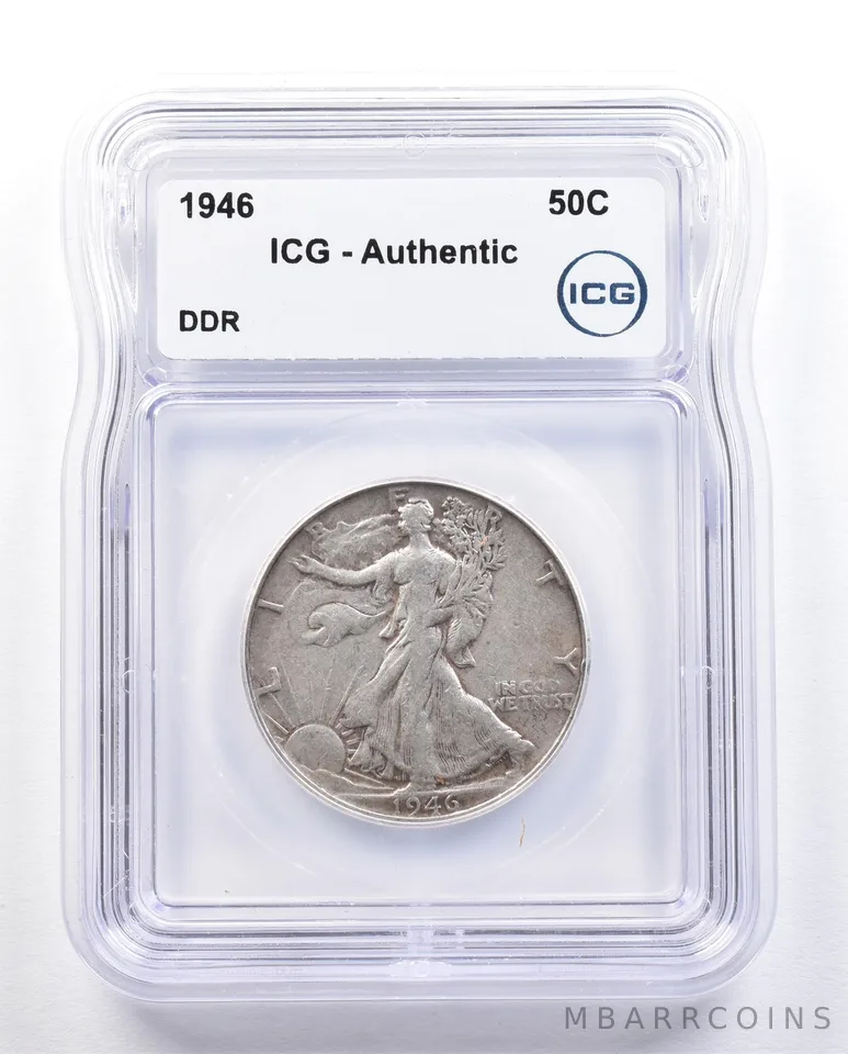 1946 Walking Liberty Half Dollar DDR Authentic ICG *1664