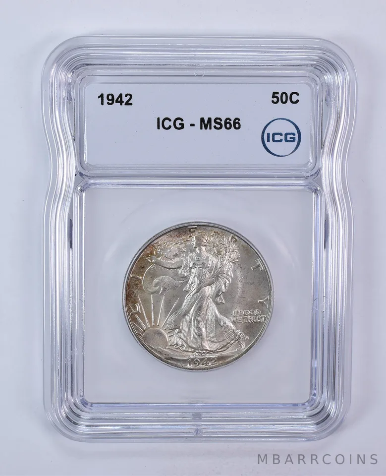 1942 Walking Liberty Half Dollar MS66 ICG