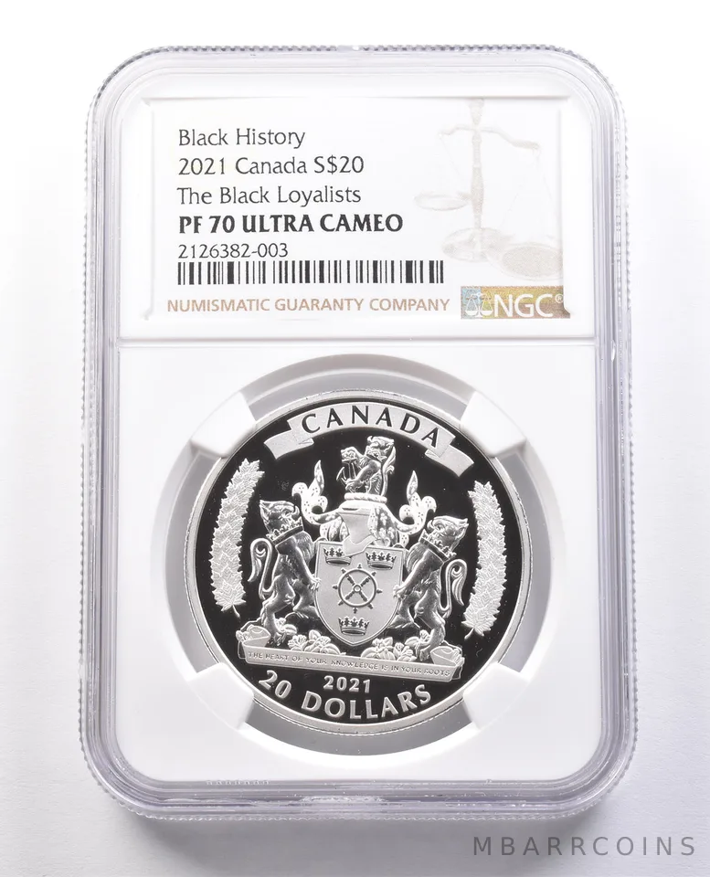 2021 Canada 20 Dollars Silver Black History Black Loyalists PF70 UCAM NGC *9995