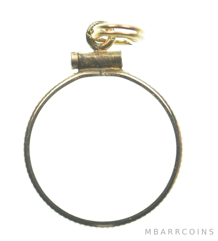 12k 0.7 Gram Gold Filled 15.5mm Coin Bezel Pendant Frame Edge *4966