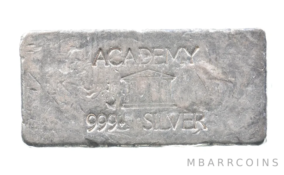 5.1 Troy Oz Silver Bar Academy Vintage Poured Loaf CSRCO Odd *2924