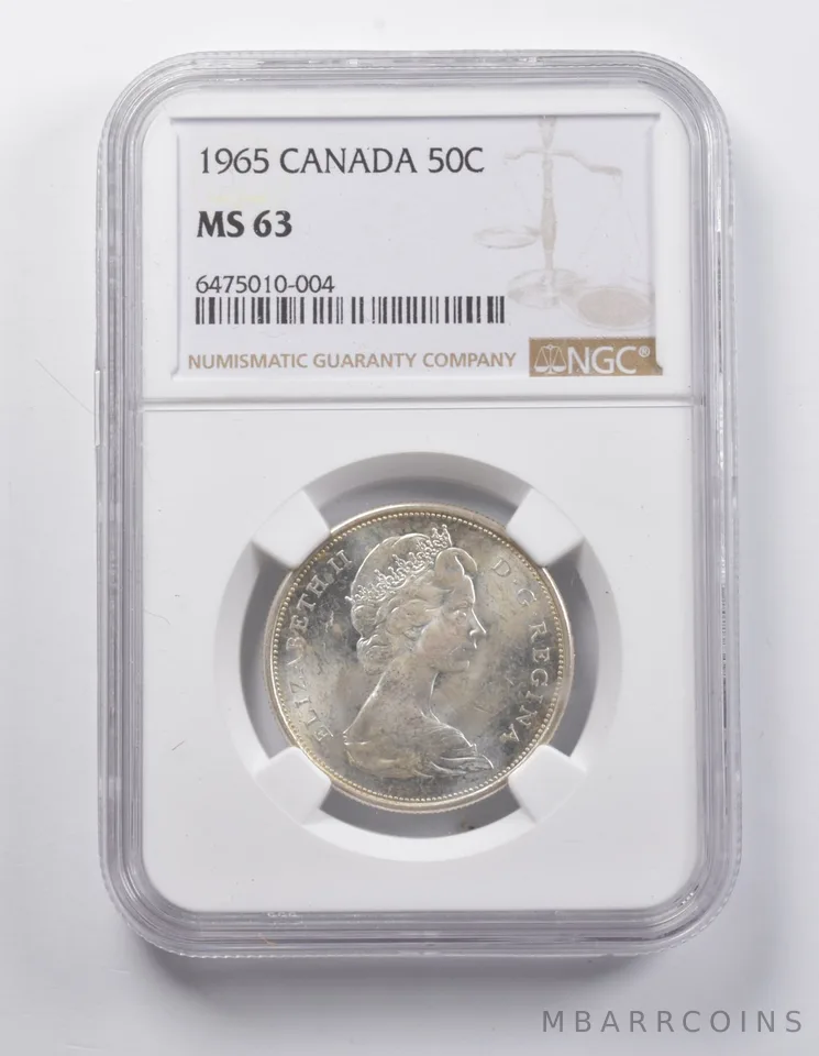 MS63 1965 Canada 50 Cents NGC a7055