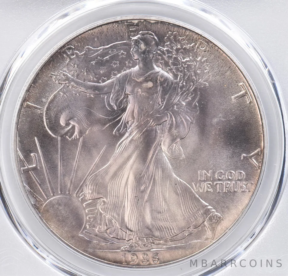 1986 American Silver Eagle MS69 PCGS Beautiful Tone *1116