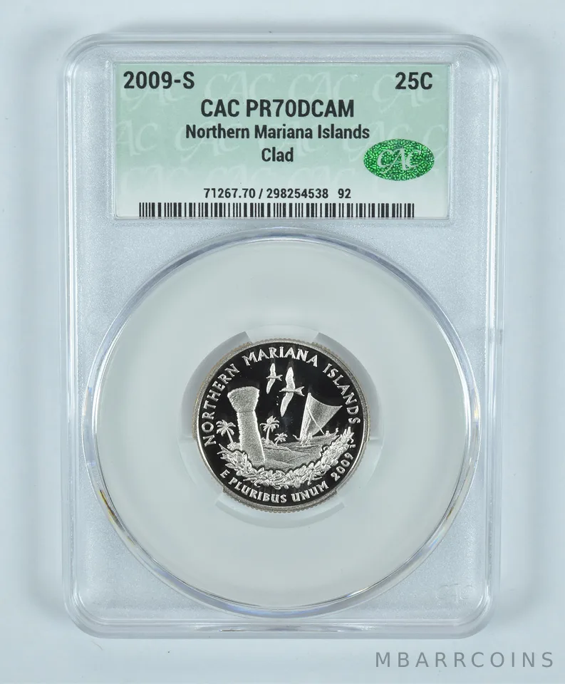 2009-S Washington State Quarter Northern Mariana Islands CLAD PR70 DCAM CAC CACg