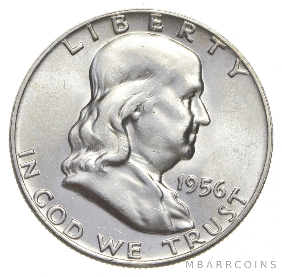 Choice Unc 1956 Franklin Half Dollar Gem BU From Original Roll