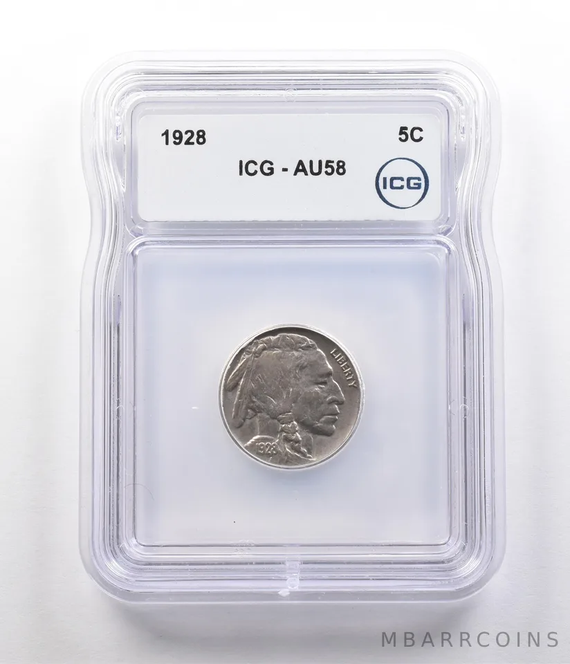 1928 Indian Head Buffalo Nickel AU58 ICG *2618