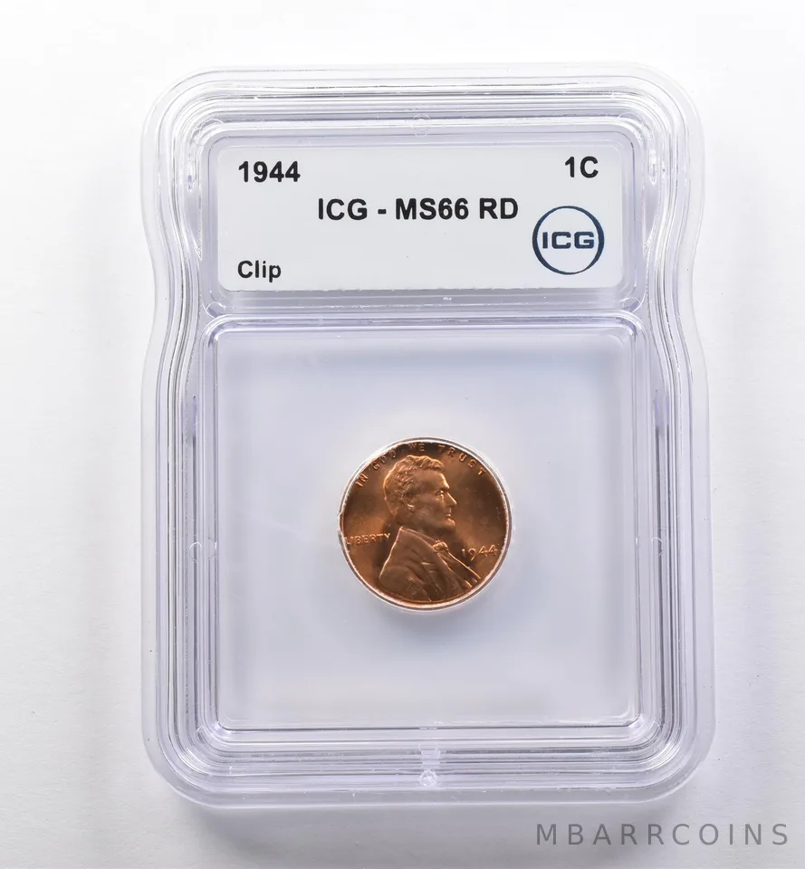 1944 Lincoln Wheat Cent Clip MS66 RD ICG a2222