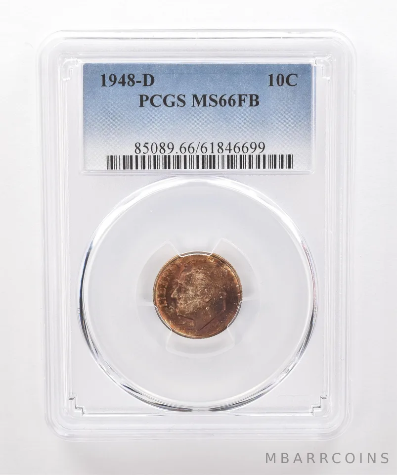 1948-D Roosevelt Dime MS66 FB PCGS Beautiful Tone *1860