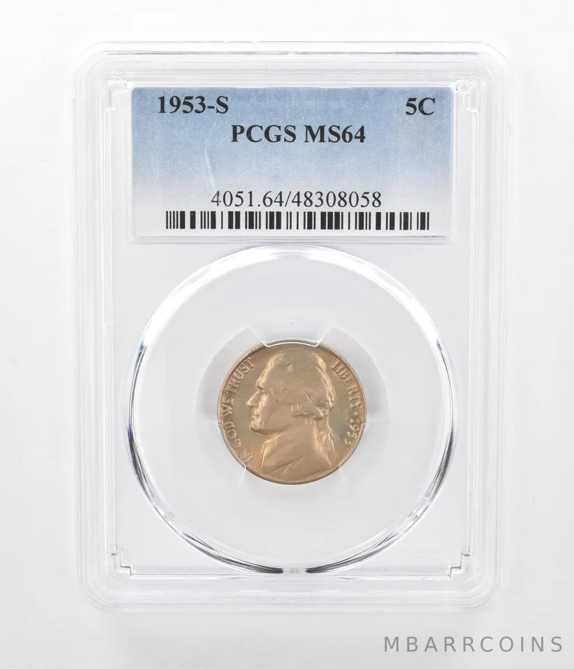 1953-S Jefferson Nickel MS64 PCGS Beautiful Tone *2399