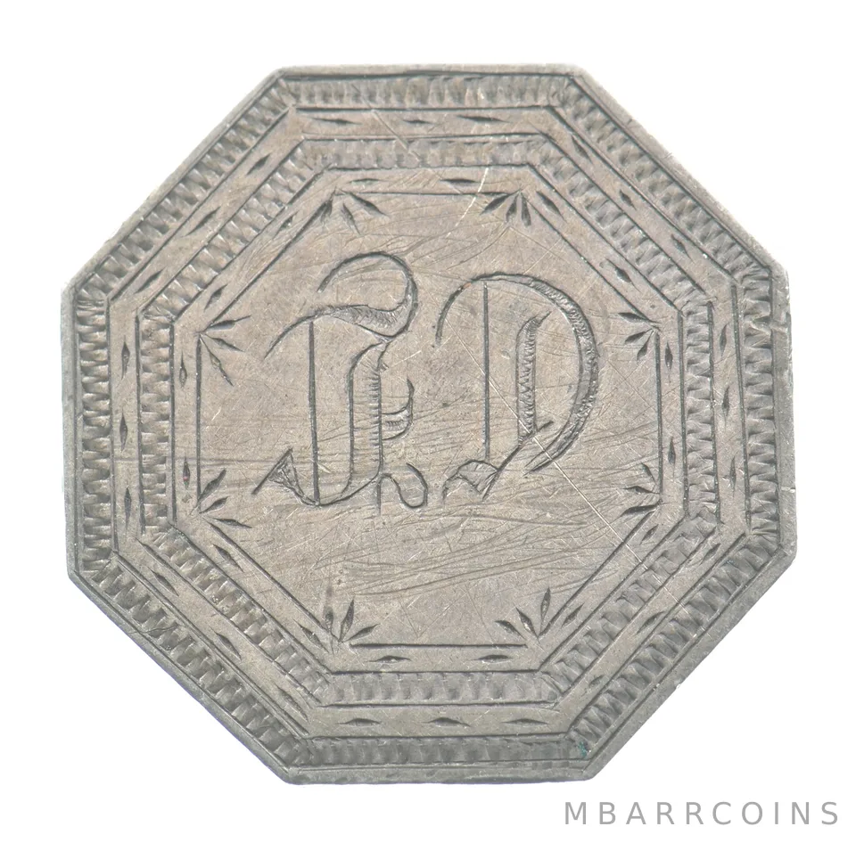 1861 Seated Liberty Quarter Love Token Victorian J D *5530