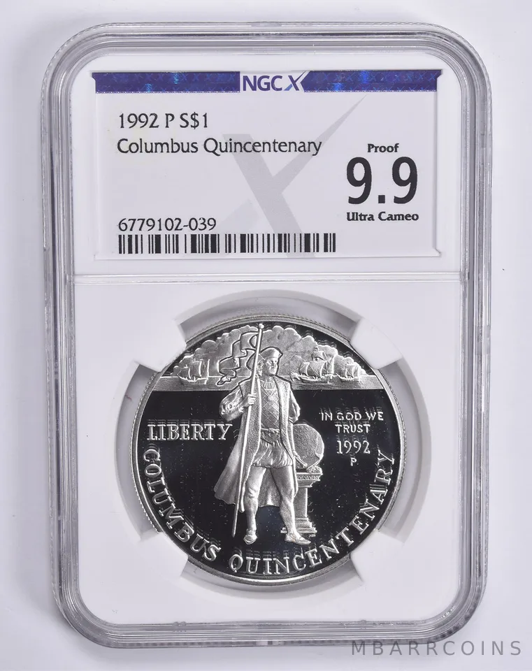 1992-P Columbus Commemorative Dollar Proof 9.9 UCAM NGC X NGCX