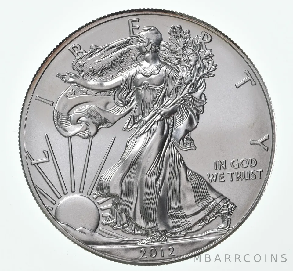 2012 Unc American Silver Eagle 1 Troy Oz .999 Fine Silver