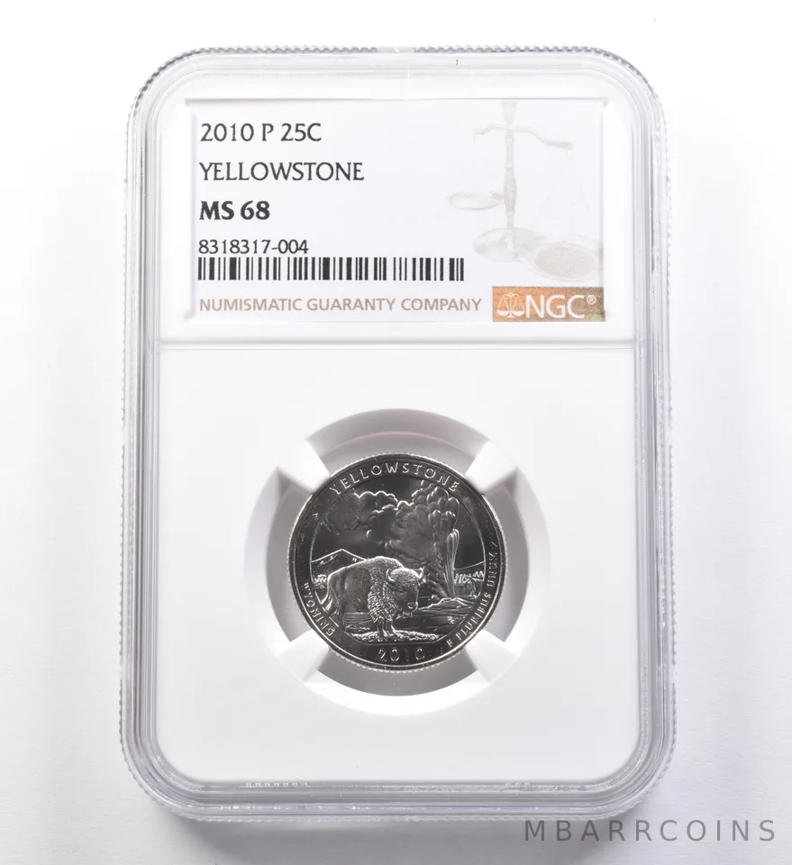 2010-P Washington Quarter Yellowstone MS68 NGC a9665