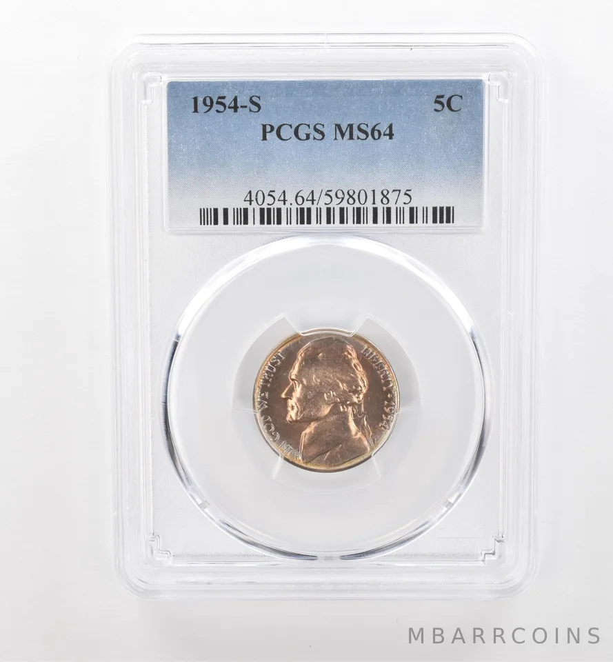 1954-S Jefferson Nickel MS64 PCGS Beautiful Tone *1782