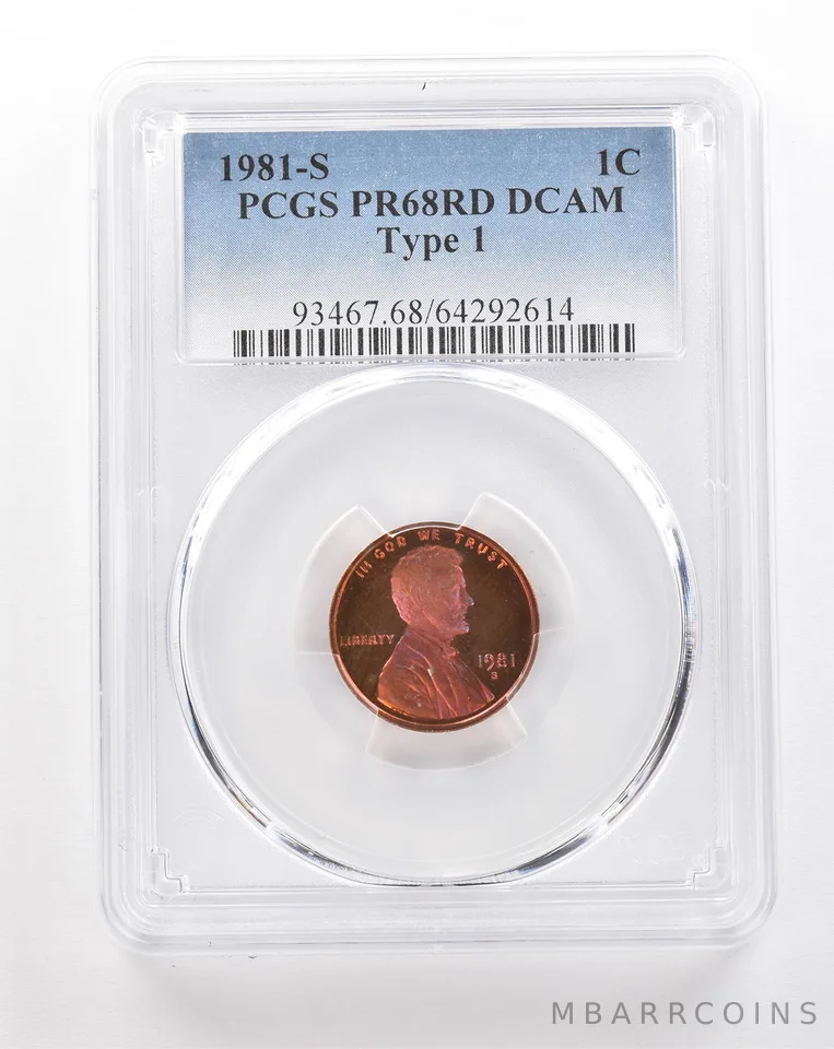 1981-S Lincoln Memorial Cent Type 1 PR68 RD DCAM PCGS Beautiful Tone *3456