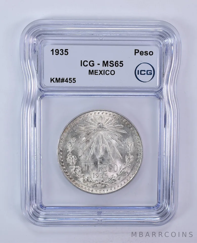 1935 Mexico Peso KM#455 MS65 ICG