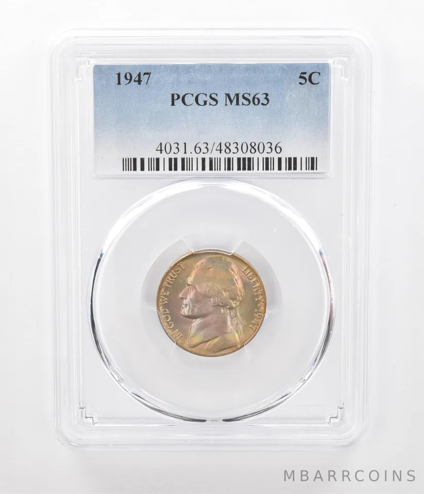 1947 Jefferson Nickel MS63 PCGS Beautiful Tone *2409