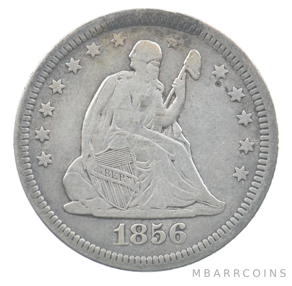 1856 Seated Liberty Quarter a4627