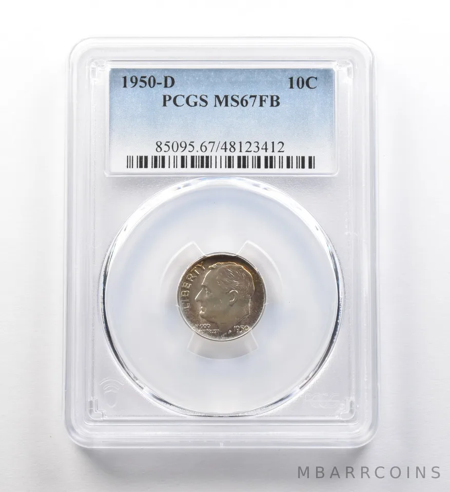 1950-D Roosevelt Dime MS67 FB PCGS *8298