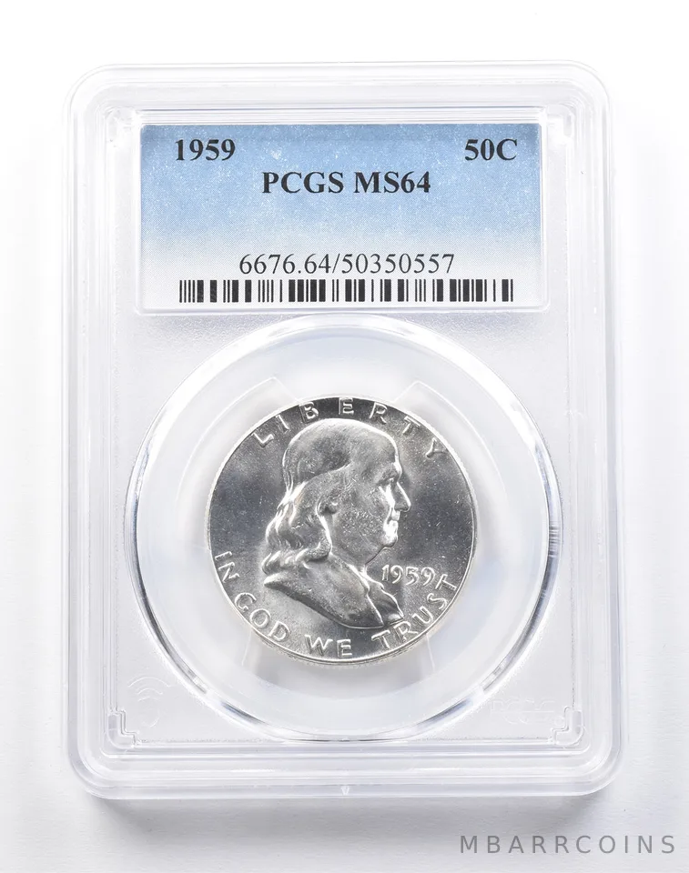 1959 Franklin Half Dollar Type 2 Reverse MS64 PCGS *4114
