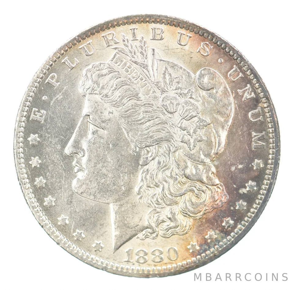 1880-O Morgan Silver Dollar Peripheral Tone a5259