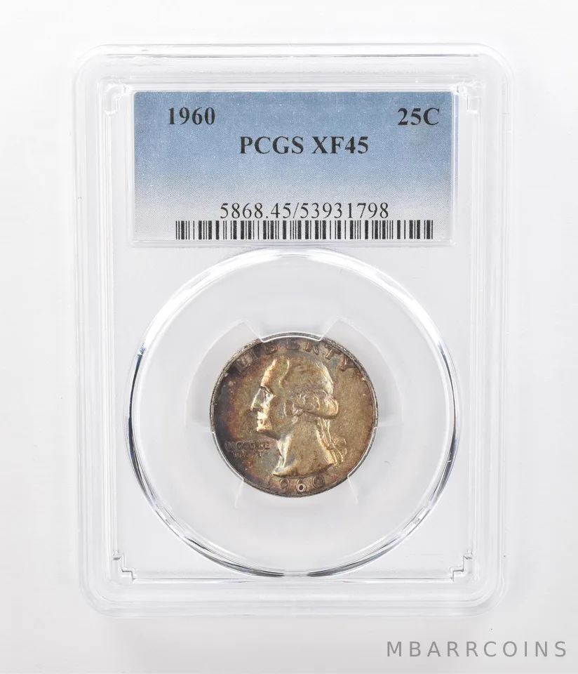 1960 Washington Quarter XF45 PCGS Beautiful Tone a1087