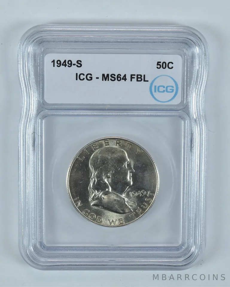 1949-S Franklin Half Dollar MS64 FBL ICG
