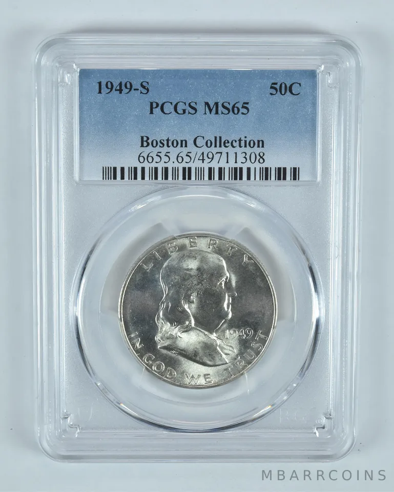 1949-S Franklin Half Dollar Boston Collection MS65 PCGS