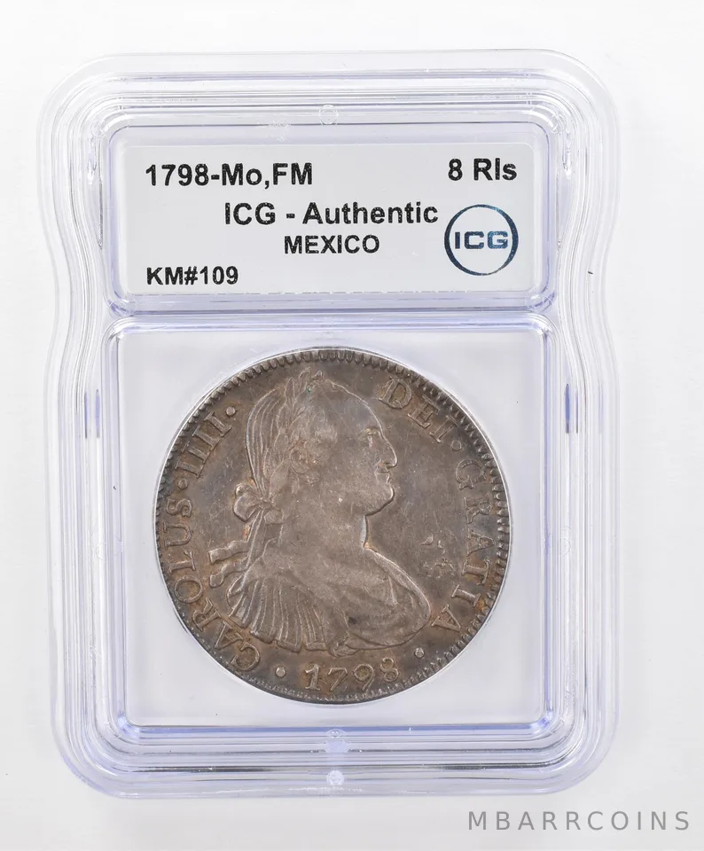 1798 Mo FM Mexico 8 Reales KM#109 Authentic ICG Beautiful Tone *2803