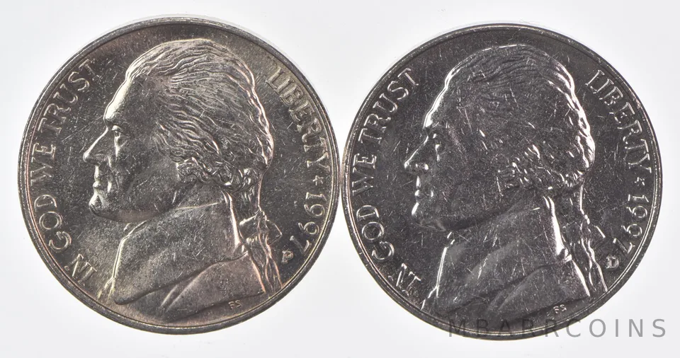 (Set) 1997 P+D Jefferson Nickel Unc Bundle