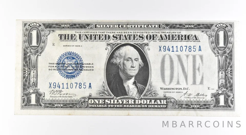 1928 A $1 Silver Certificate Blue Seal Fr#1601 *0492