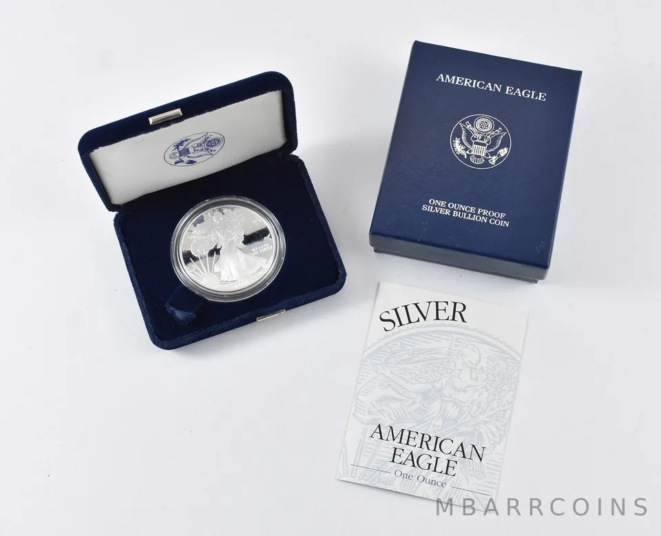 2001-W American Silver Eagle PROOF 1 Oz Silver - Coin & Box & COA