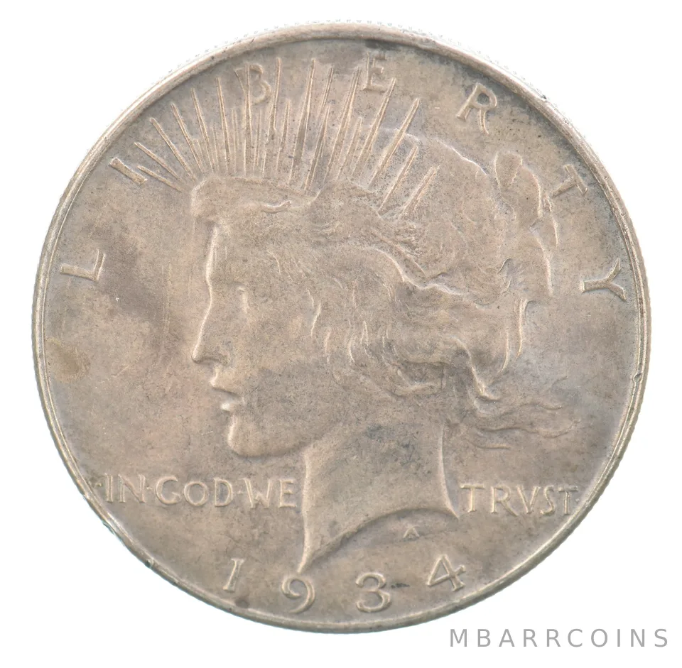 1934 Peace Silver Dollar Beautiful Tone a5255