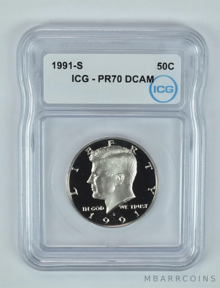 1991-S Kennedy Half Dollar PR70 DCAM ICG