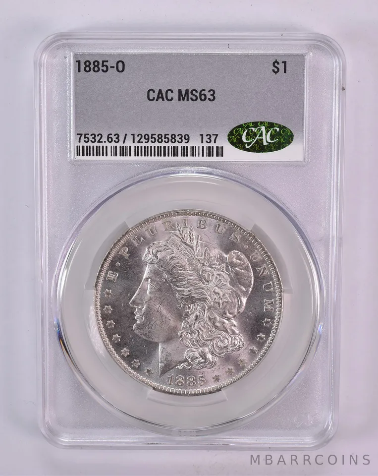 1885-O Morgan Silver Dollar MS63 CAC CACg