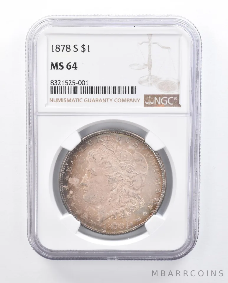 1878-S Morgan Silver Dollar MS64 NGC Beautiful Tone *4508