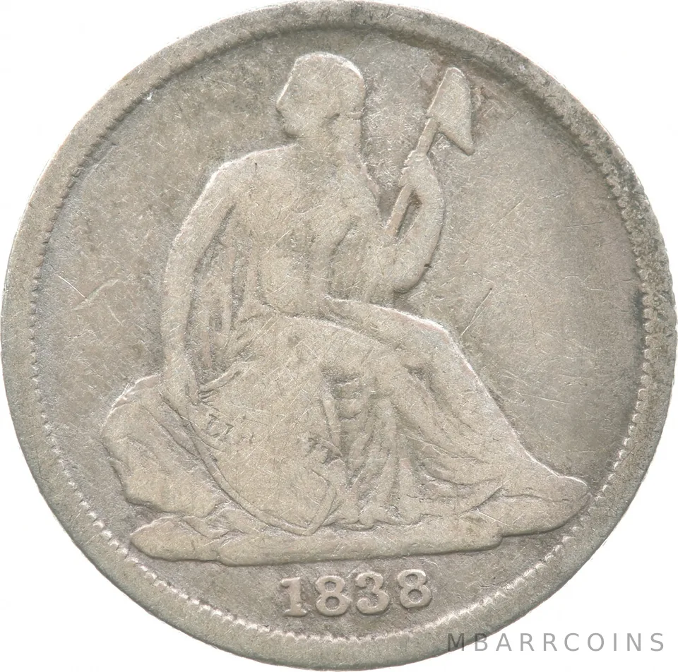 1838-O Seated Liberty Dime a9014