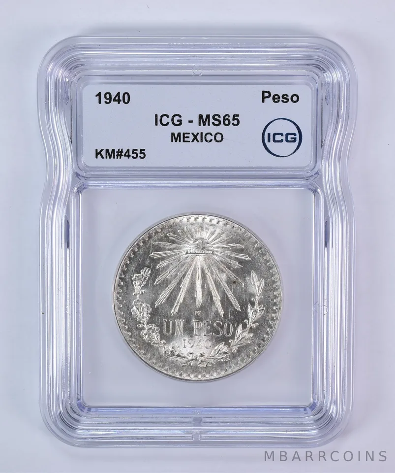 1940 M Mexico Peso Silver KM#455 MS65 ICG