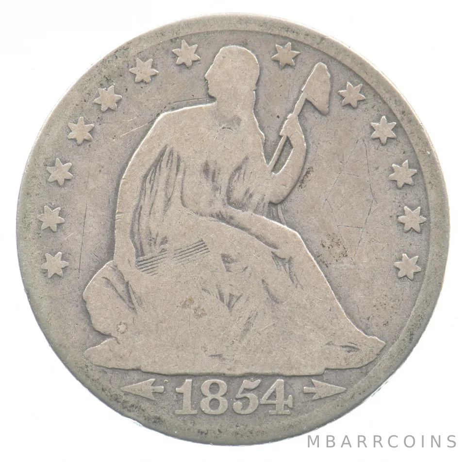 1854-O Seated Liberty Half Dollar Arrows *4805