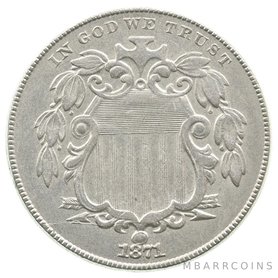 1871 Shield Nickel *1842