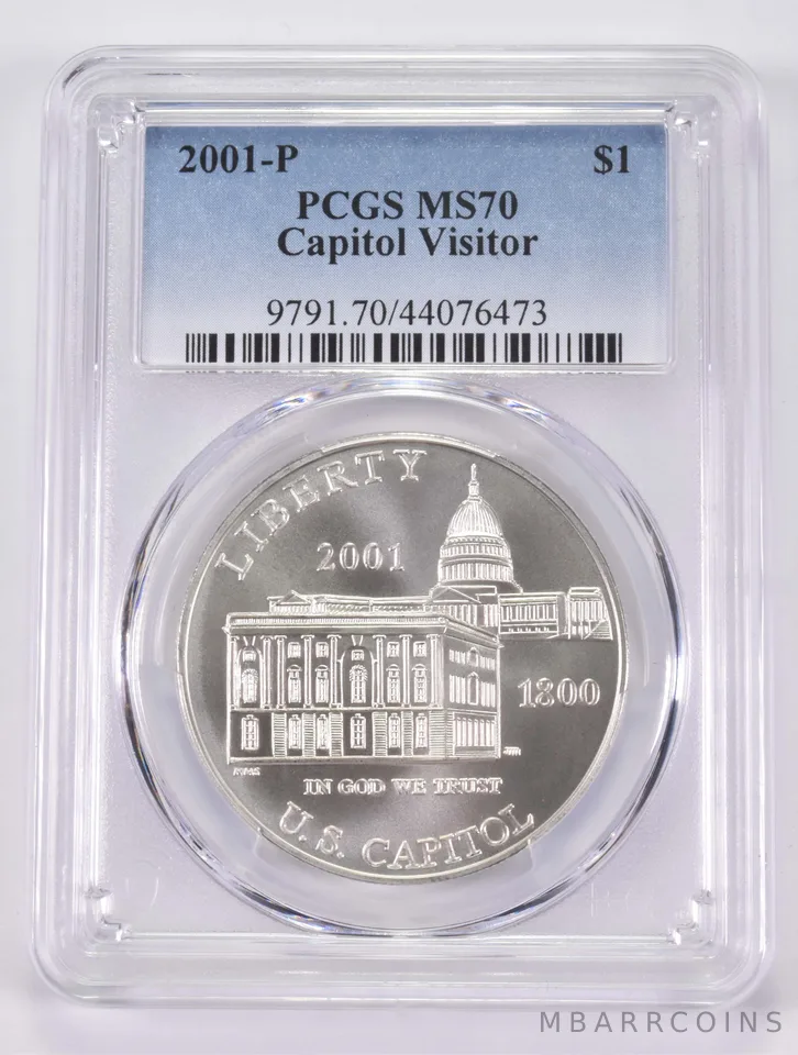 2001-P Capitol Visitor Commemorative Silver Dollar MS70 PCGS