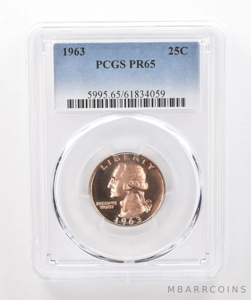 1963 Washington Quarter PR65 PCGS Beautiful Tone *1904