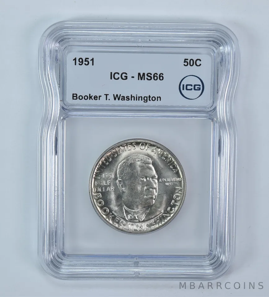 1951 Booker T Washington Commemorative Half Dollar MS66 ICG